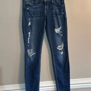 Guess Dark Blue Distressed Skinny Jeans